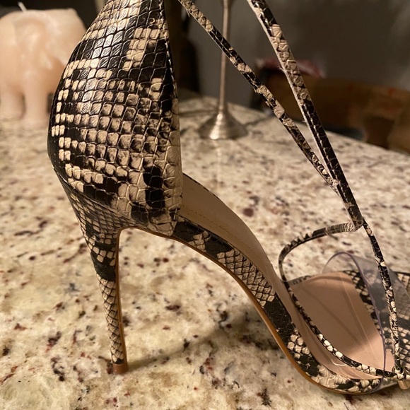 NWOT Aldo Snake Skin Wrap Stiletto Sandal - Picture 6 of 8